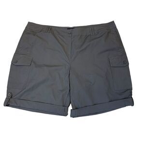 Ellos Cargo Shorts Womens 28 Graphite Gray Stretch Cotton 9.5" Inseam New